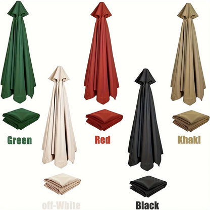 Green Replacement Umbrella Canopy – Waterproof Sunshade Cover for Garden, Backyard & Pool, Fits 9FT/10FT 6 & 8 Ribs Cantilever Umbrellas
