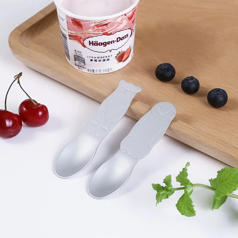 Self-Melting Ice Cream Spoon - Aluminum Dessert Scoop for Pudding, Cake & Small Treats