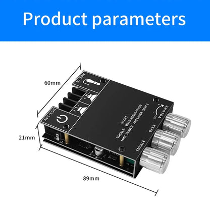 ZK-502MT Bluetooth 5.0 Stereo Subwoofer Amplifier Board | 2x50W High Power 2.0 Channel Bass AMP