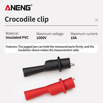 ANENG Alligator Test Clips - Crocodile Clamp Probes for Multimeter Electrical Testing and Measurement