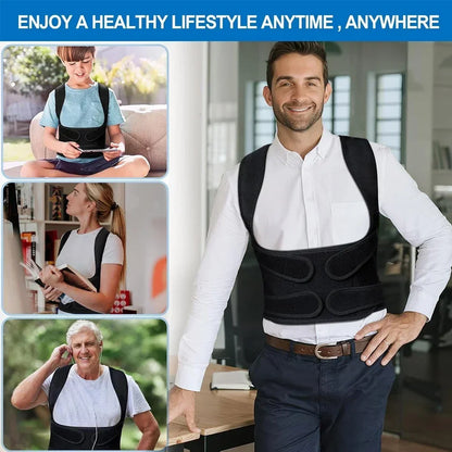 Adjustable Posture Corrector Back Brace – Orthopedic Spinal Support for Men & Women, Comfortable Upper Back Strap