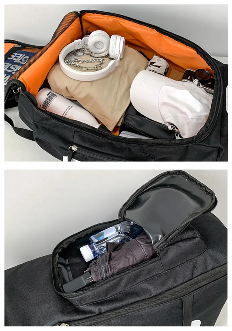 Sport Gym Bag for Men – Large Waterproof Fitness & Travel Backpack, Shoulder/Crossbody Skate Pack with Dry/Wet Compartments