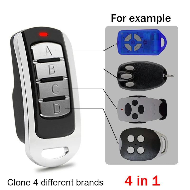 Universal Garage Door Remote Control | 433MHz-868MHz Rolling Code Duplicator | 4-Button Gate & Opener Transmitter