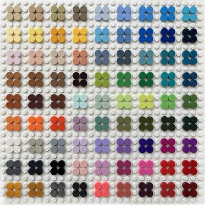 1000Pcs 1x1 Round Building Blocks Set - 52 Color DIY Creative Educational Bricks Compatible with 98138 Toy Kits for Kids