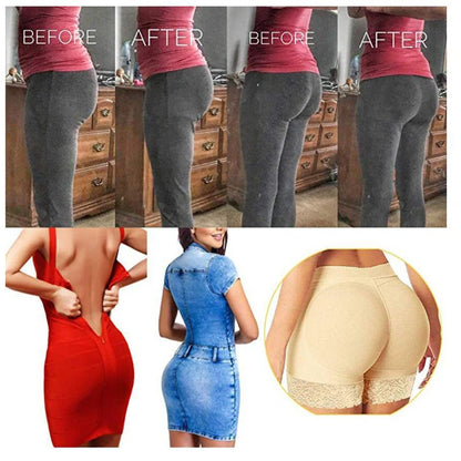 Women’s Padded Seamless Underwear – Fake Buttock Body Shaper Panties, High Waist Hip Enhancer & Tummy Control Shorts