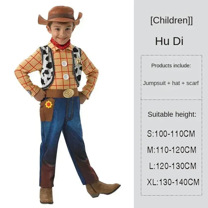 Woody Cowboy Cosplay Costume - Kids Cartoon Character Jumpsuit for Halloween & Parties