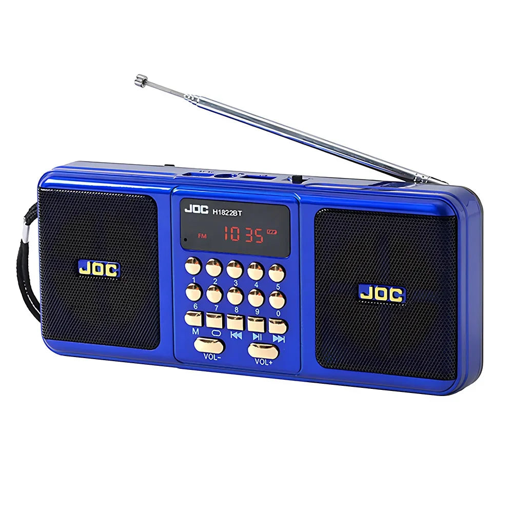 Portable Bluetooth FM Radio Speaker — Wireless Stereo with USB, TF Card & Rechargeable Battery