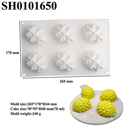 SHENHONG Silicone Fruit Mousse Cake Molds – Orange, Apple, Pear, Mango, Strawberry & Durian Dessert Decorating Tools