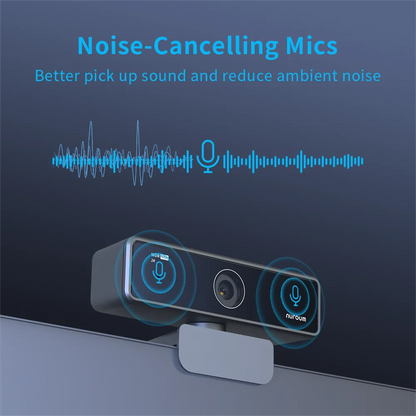 NUROUM V11 2K Webcam with Dual Microphones – 1080P 60fps & 1440P 30fps USB Camera for PC & Laptop