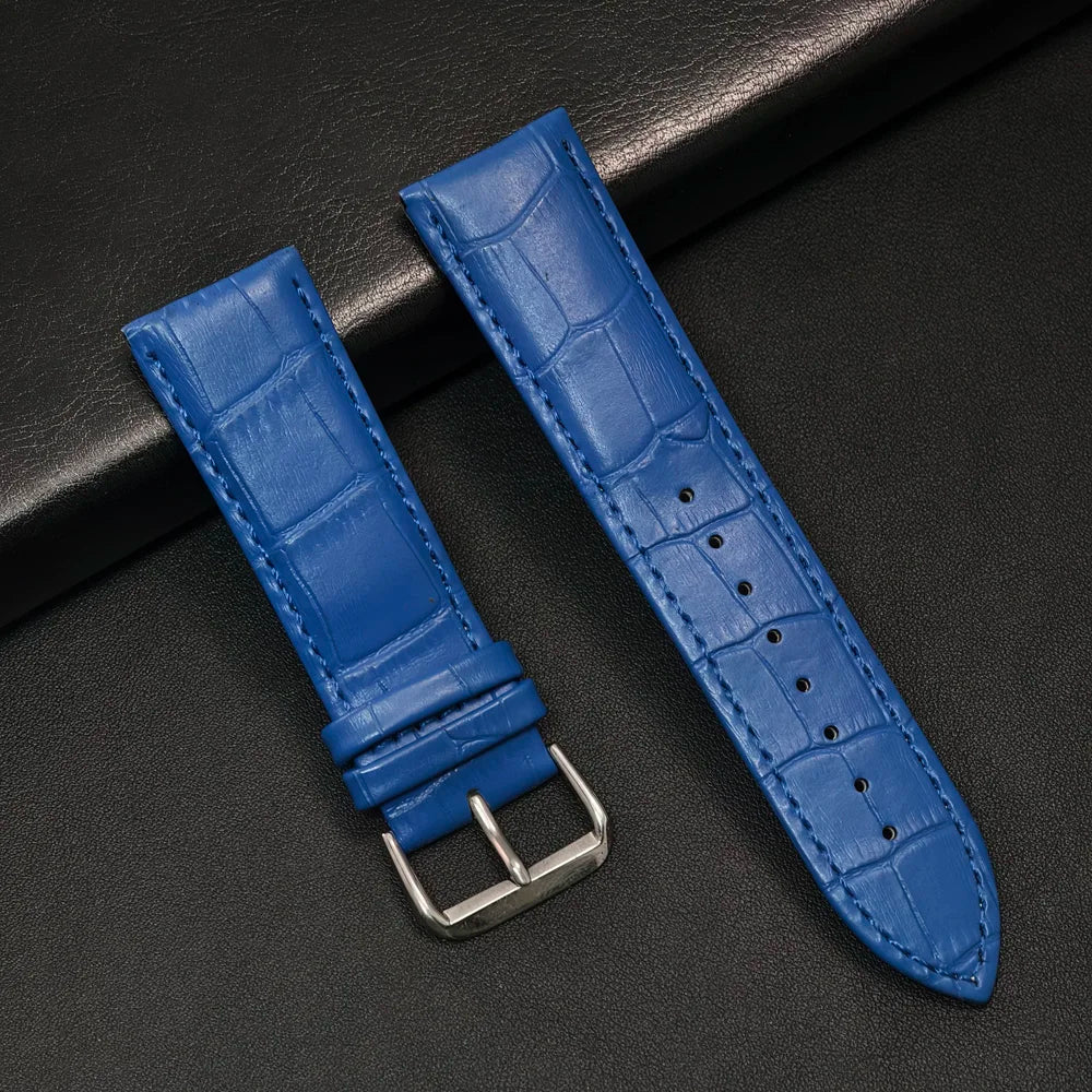 Leather Watch Strap 20mm/22mm - Vintage Replacement Band for Samsung Galaxy Watch 7/6/5/4 and Xiaomi Redmi Watch 3 Lite/Active