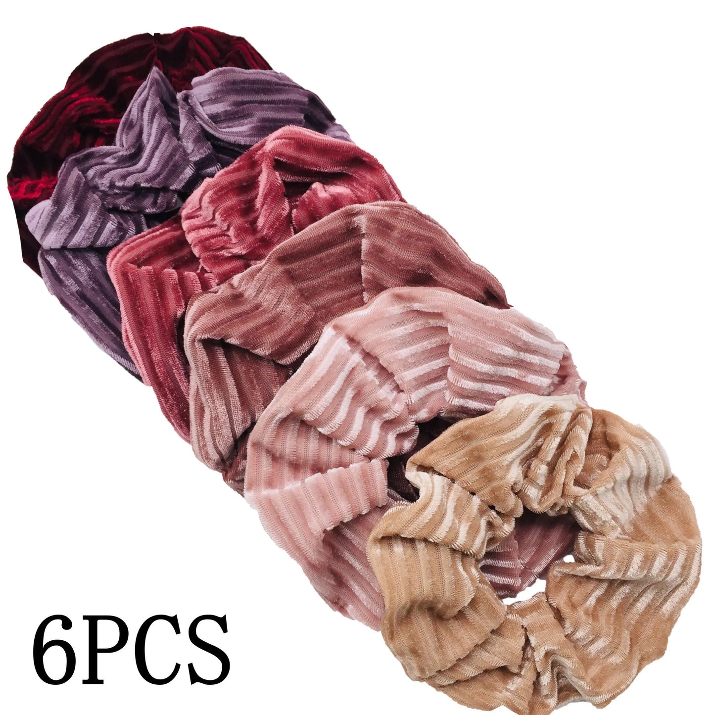10/6/1Pcs Velvet Hair Scrunchies Set for Women – Solid Color Elastic Ponytail Hair Bands & Headband Accessories (Black Pack)