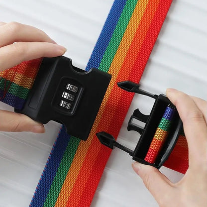 Anti-Theft Luggage Strap with Password Lock - Cross Buckle Suitcase Belt for Secure Packing
