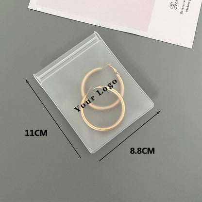 Personalized Transparent EVA Jewelry Zipper Bag – Frosted Plastic Storage Pouch for Ring, Earring, Necklace & Bracelet Packaging