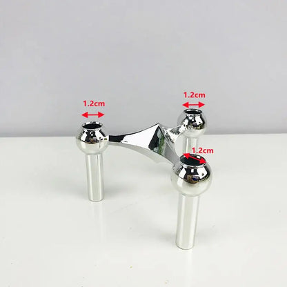 Metal Molecular Structure Candle Holder – Nordic Silver Candelabra Centerpiece for Living Room Decor & Gift