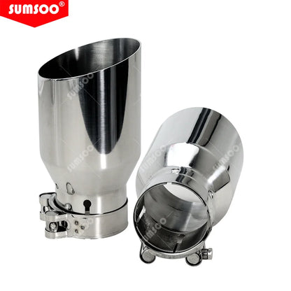 Universal Stainless Steel Car Exhaust Muffler Tail Pipe — Auto Modification Accessory
