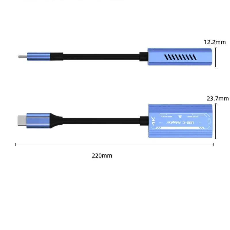 USB-C to USB-C 4K@60Hz Video Adapter – PD100W Display Converter for Laptop to XREAL, VITURE One & RayNeo AR Glasses Monitor
