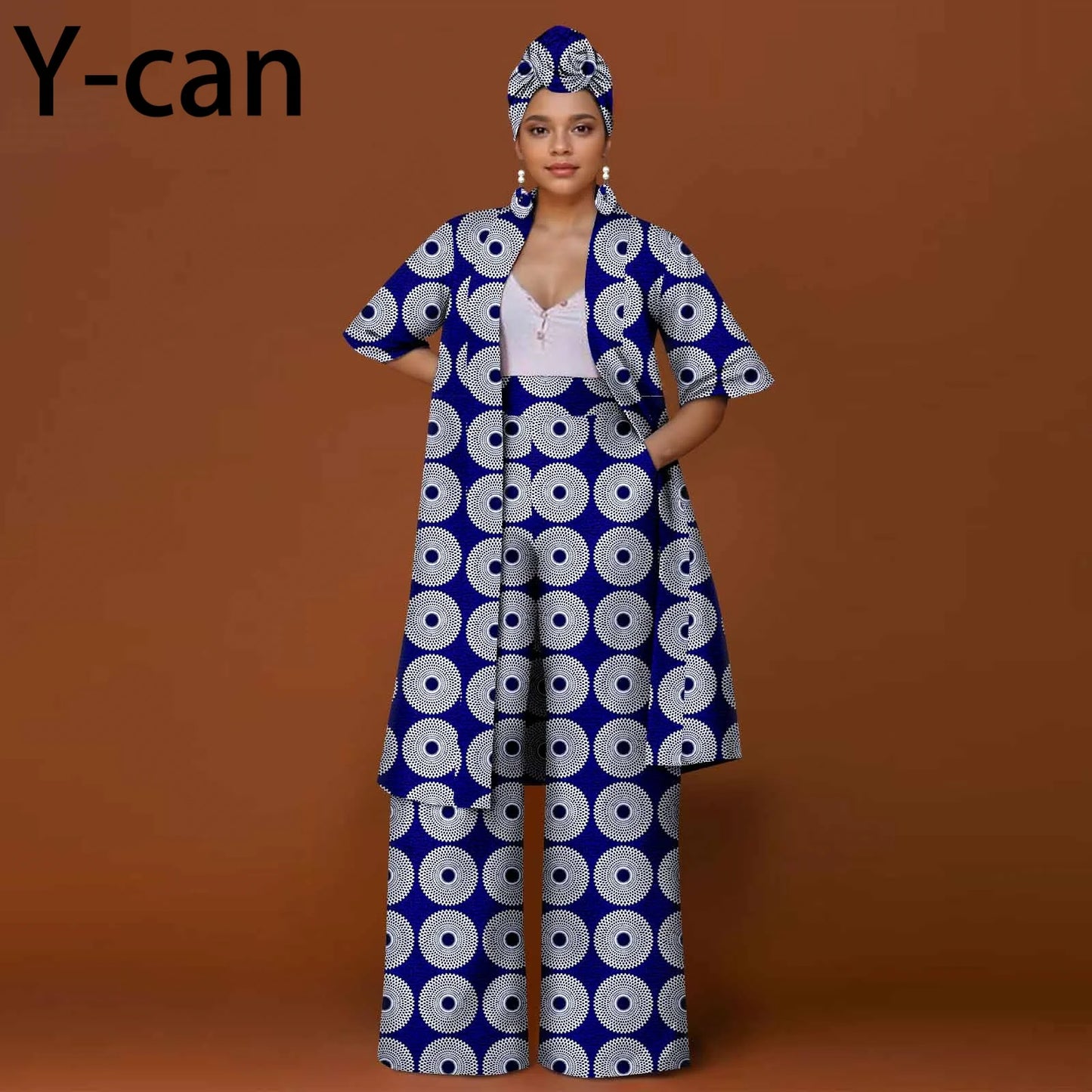 African Ankara 2-Piece Suit Set for Women - Traditional Print Jacket & Pants for Office, Business & Party Wear