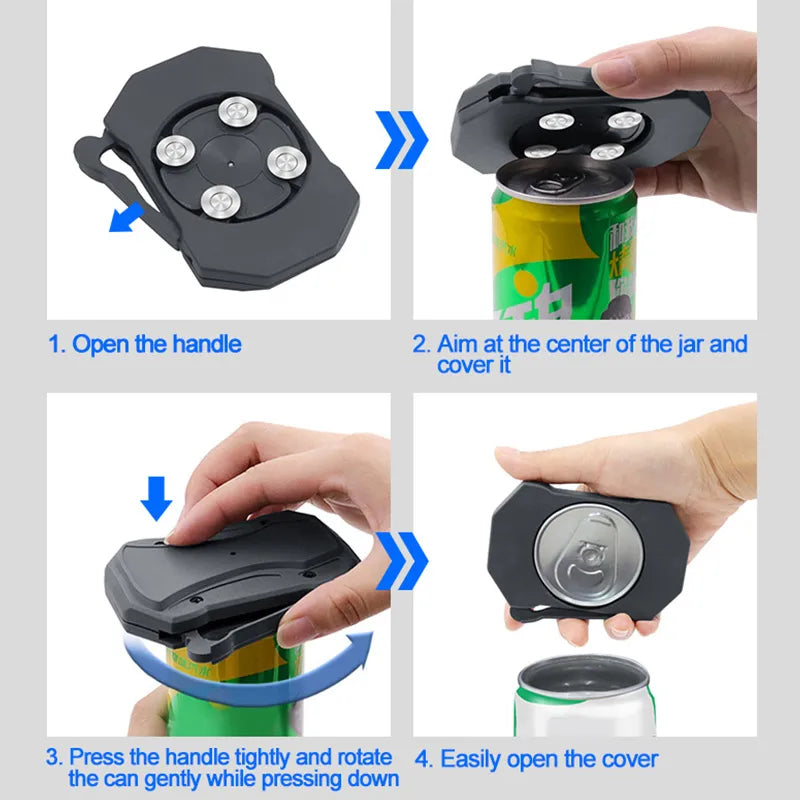 1 Set New Manual Magnet Bottle Opener - Edge-Steel Can Opener for Beer, Kitchen Accessories, Top Openers with Magnetic Cap Catcher