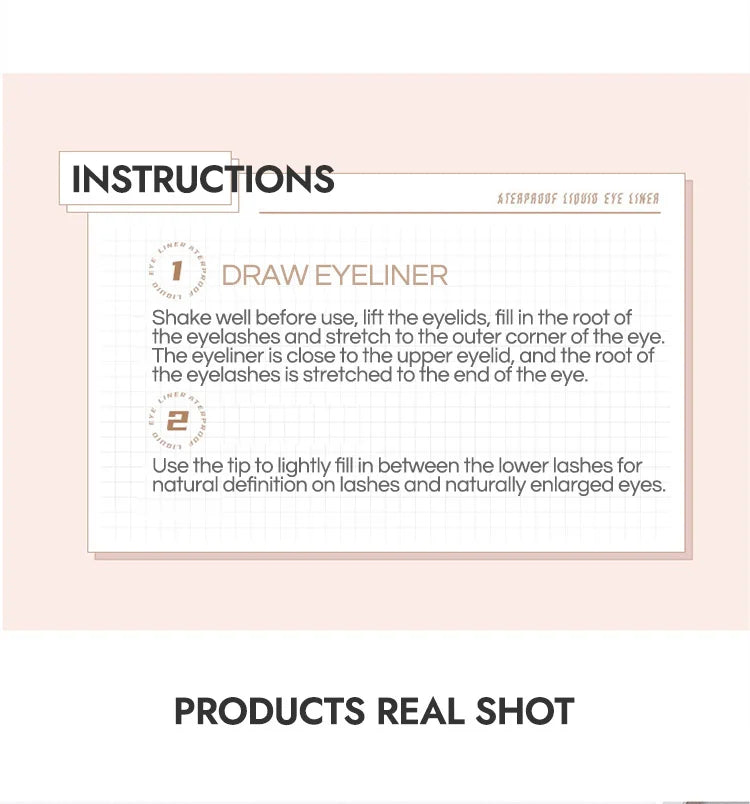 Gege Bear Liquid Eyeliner Pen – Waterproof, Smudge-Proof, Fast & Precise Makeup with Quick Drying Formula