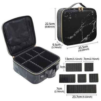 New PU Leather Cosmetic Bag for Women – Multi-Functional Portable Travel Makeup Storage Case