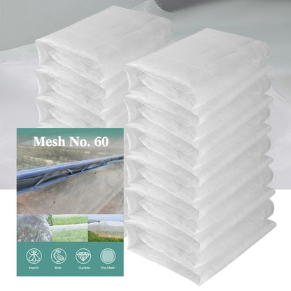 White 60 Mesh Garden Insect Netting – Greenhouse Protection Cover for Plants, Vegetables, Pest & Bird Control