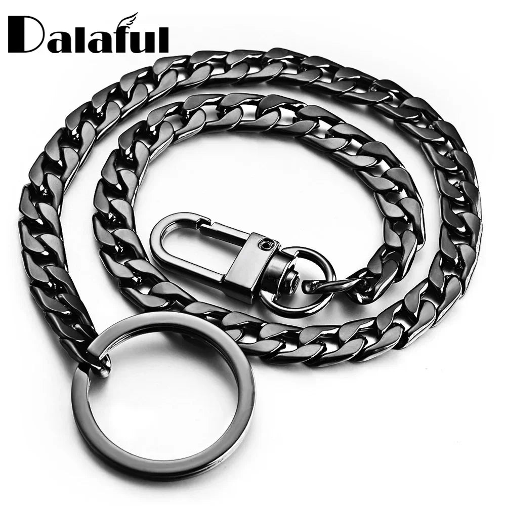 40cm Metal Key Chains – Wallet & Belt Chain for Hipster Pants, Hip Hop, Rock, Punk Street Style, Anti-Lost Keyring for Men (K404)