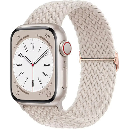 Braided Solo Loop Apple Watch Ultra Band – Elastic Nylon Adjustable Bracelet Strap for iWatch SE, Series 3–9 (38mm–49mm)