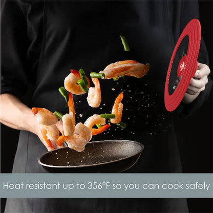 Multifunctional Tempered Glass Pot Lid with Silicone Rim: Cool Touch Handle, Steam Dishwasher Safe - Skillet Pan Cover, Ideal Christmas Gift