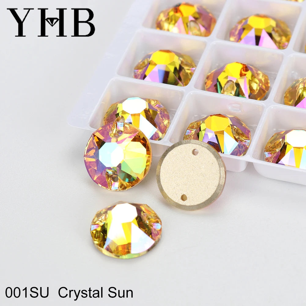 YHB XIRIUS AB Moonlight Glass Crystal — Flatback Sew-On Rhinestones for Garments, Clothes & Bags