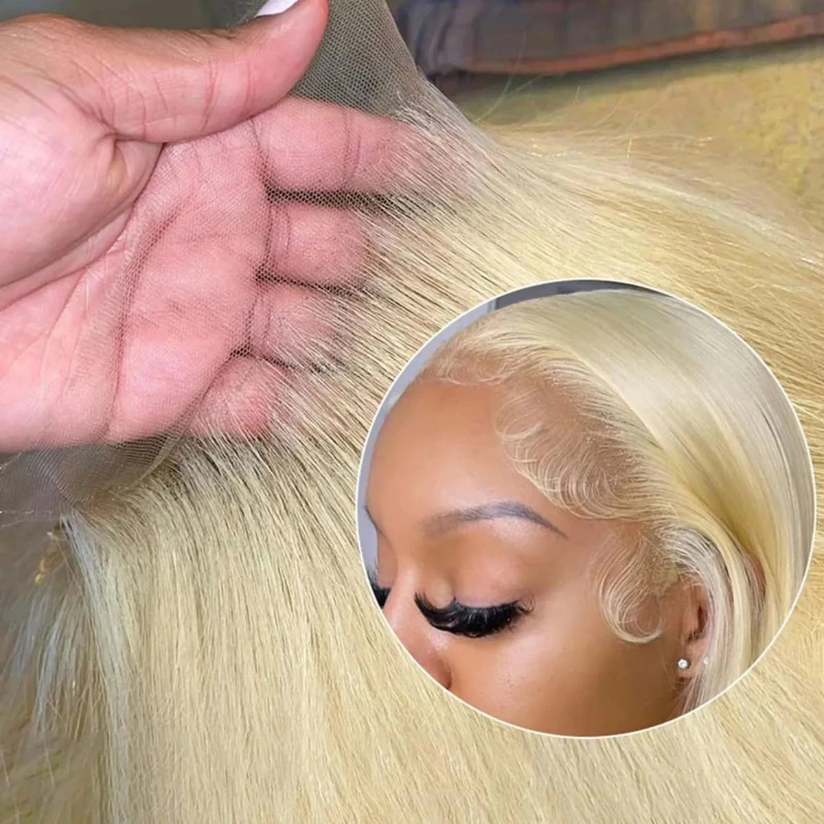 40-42 Inch 613 Blonde HD Lace Front Wig – 13x6 Straight Human Hair, 250% Density Brazilian Wig for Women