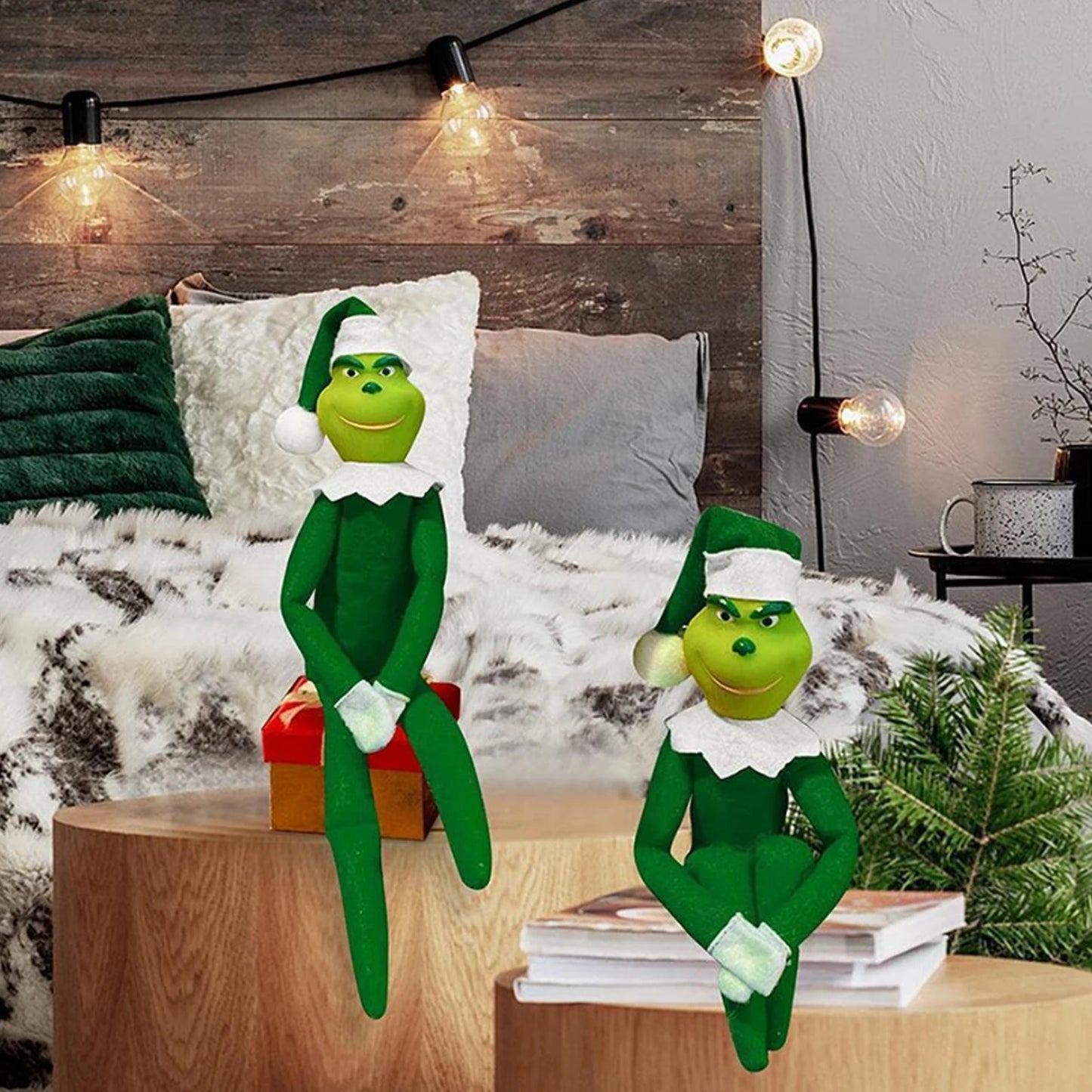 32cm Christmas Elf Doll – Handmade Plush Fairy Toy with Long Legs for Bookshelf, Room Decor & Holiday Gifts