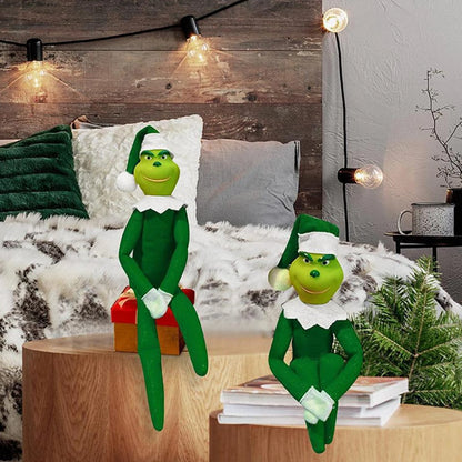 32cm Christmas Elf Doll – Handmade Plush Fairy Toy with Long Legs for Bookshelf, Room Decor & Holiday Gifts
