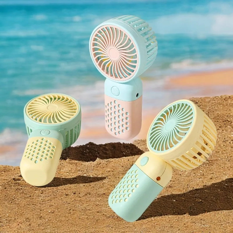 Mini Cartoon USB Handheld Fan – Portable Pocket-Sized Charging Fan for Home, Office, Outdoor & Student Dorm Use