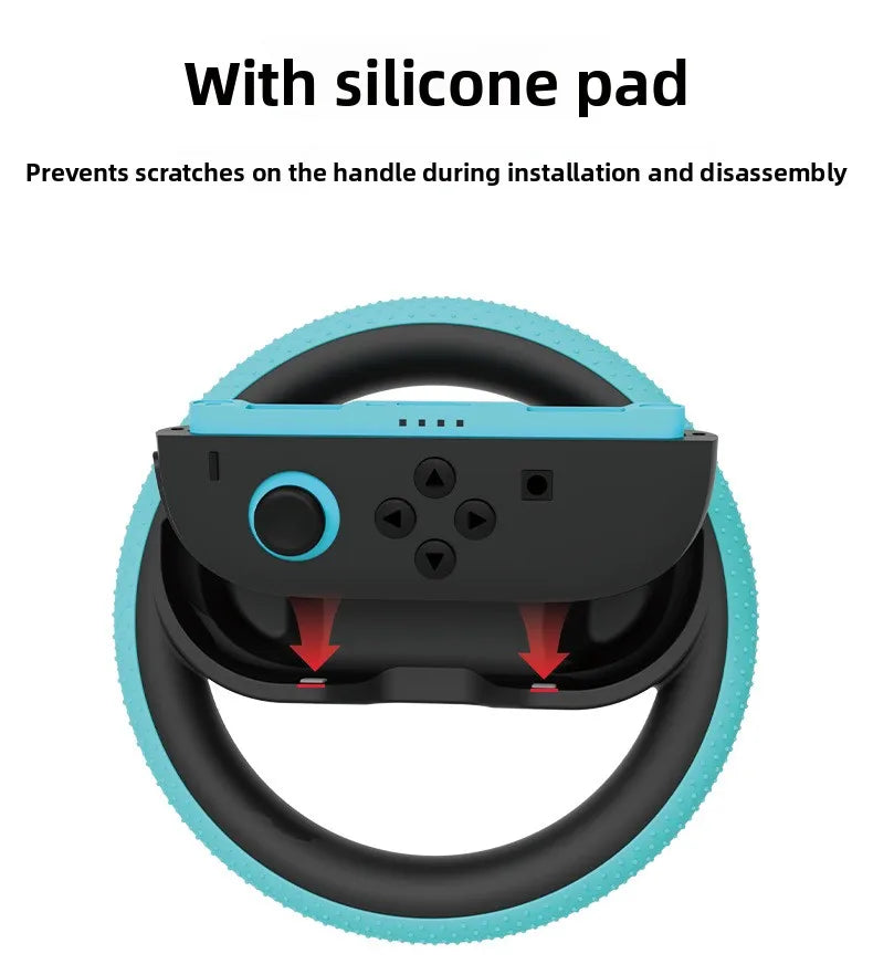 2PCS Racing Steering Wheel for Nintendo Switch Joy-Con Controllers — Hand Grip for Mario Kart 8 Deluxe