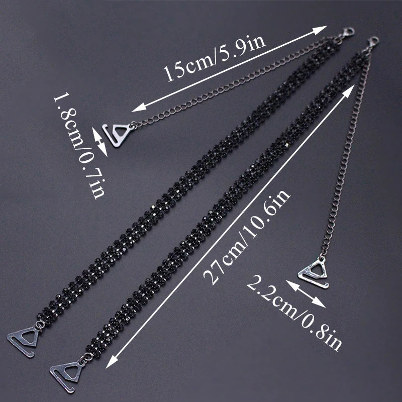 Elegant Rhinestone Women Bra Straps: Crystal Shoulder Straps for Sexy and Secure Underwear - Anti-Light Off-The-Shoulder Accessories