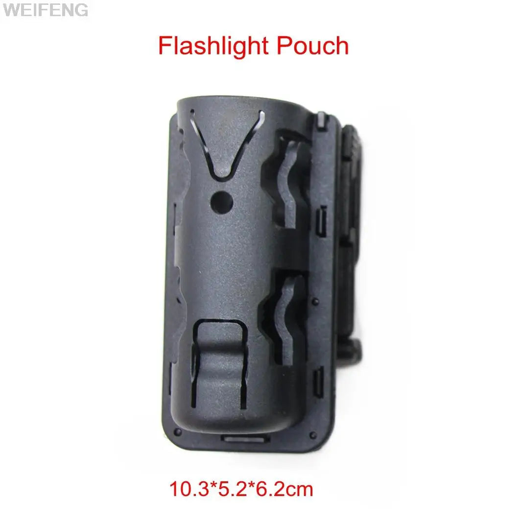 360° Rotating Tactical Flashlight Holster Pouch – MOLLE Belt Clip LED Torch Holder Case