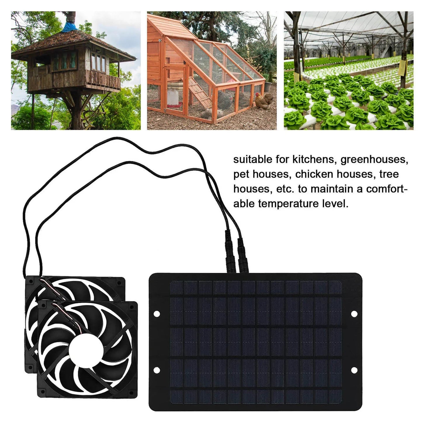 6-Inch 12V Solar Exhaust Fan – Mini Ventilator Air Extractor for Dog House, Chicken Coop, RV, Greenhouse