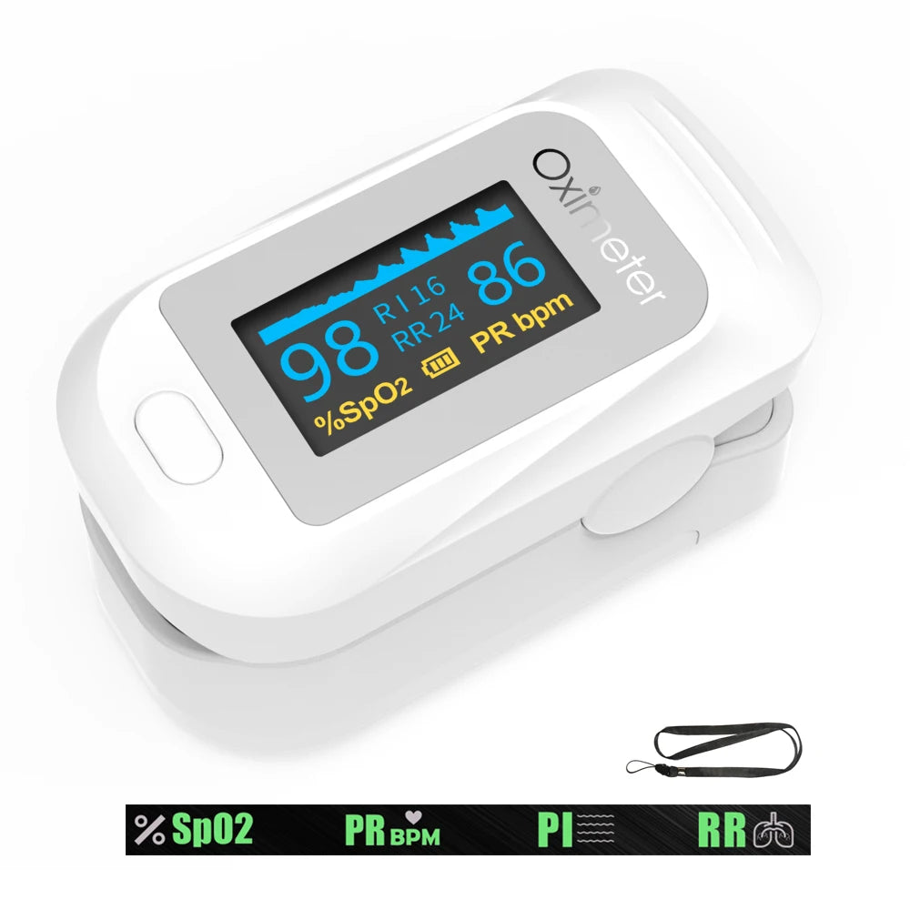 Portable Professional Finger Pulse Oximeter – Digital OLED Blood Oxygen, Heart Rate Health Monitor Tool