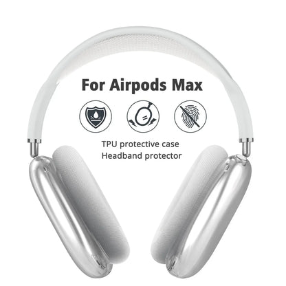 AirPods Max Transparent TPU Case - Soft Anti-Scratch Protective Headphone Cover