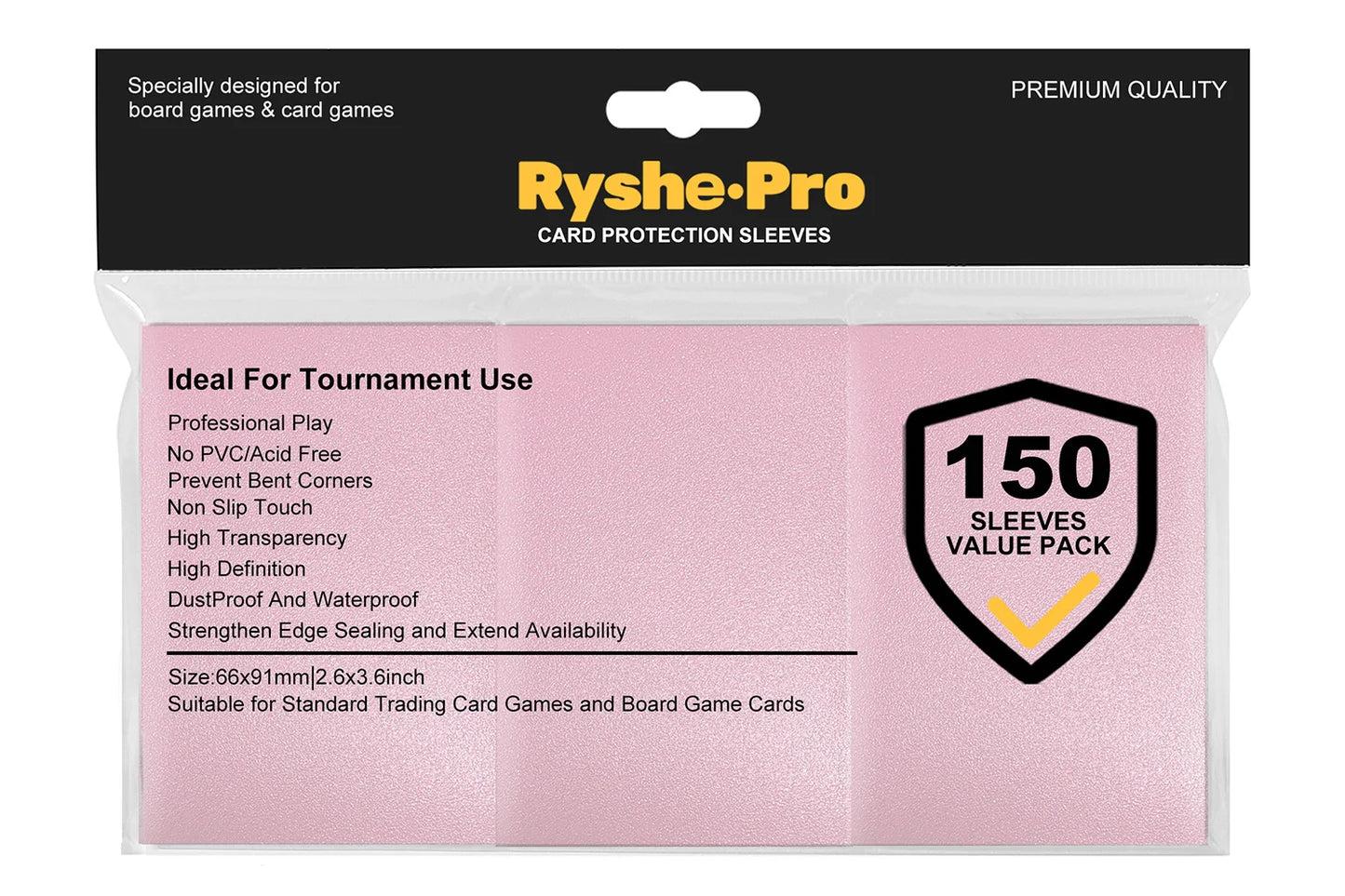 100PCS Matte Trading Card Sleeves – 66x91mm Standard Size Protectors for TCG, Tarot & Board Games, Durable Card Shield Covers