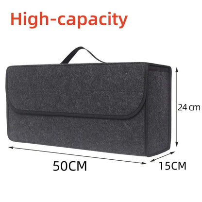 Large Anti-Slip Boot Storage Organizer: Car Trunk Soft Felt Bag for Tools & Accessories - Keep Your Items Secure!