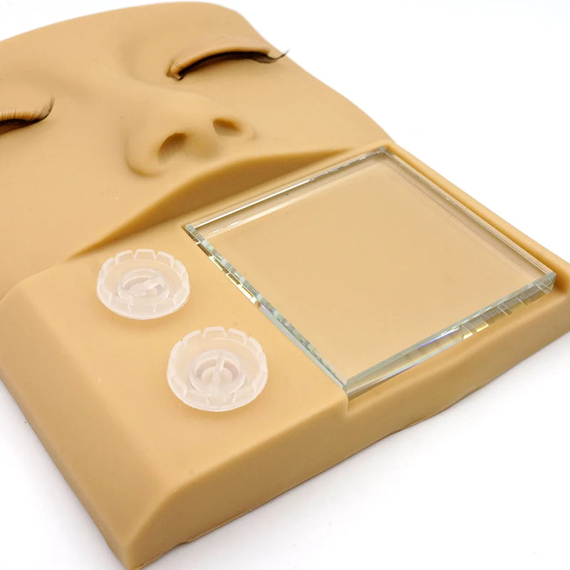 Eyelash Extension Mannequin Head – Practice Makeup Tool with Removable Replacement Eyelids for Training
