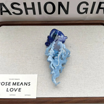 Ocean Beach Series Hair Claw | Hippocampus, Jellyfish & Dolphin Acetate Hair Clip for Women & Girls