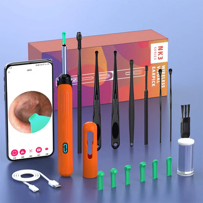 Ear Cleaner with Camera Set – HD Otoscope, USB-C Charging Endoscope, Wax Removal Tool & Earpick, NK3 Pro Ear Cleaning Set