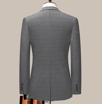 2023 Men’s Two-Button Wedding Suit — Korean Slim Fit Fashion Business Formal Two-Piece Set (Blazer + Trousers)