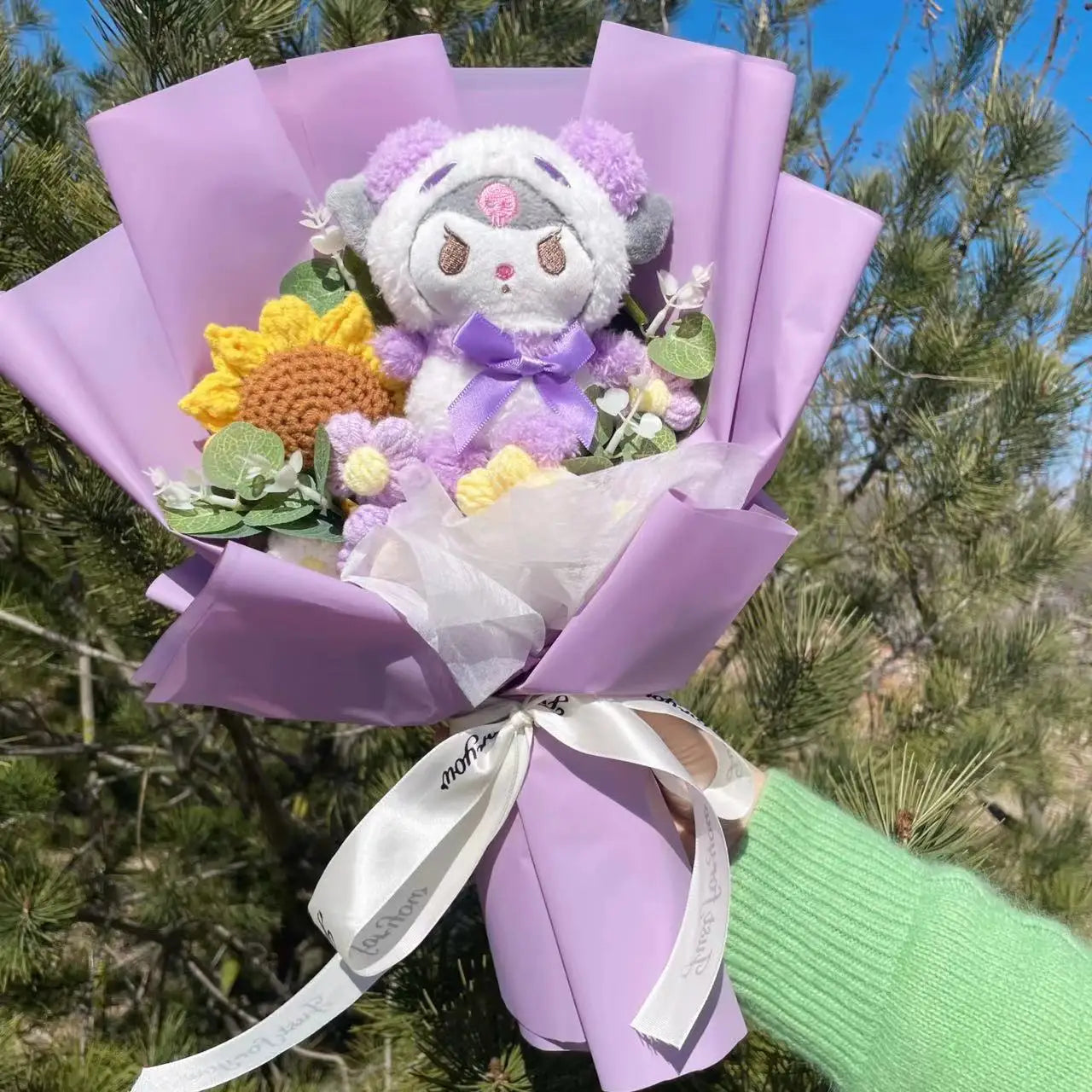 Kawaii Hello Kitty Cat Dolls with Artificial Flowers – Creative Sanrio Bouquet for Christmas, Valentine’s & Birthday Graduation Gifts