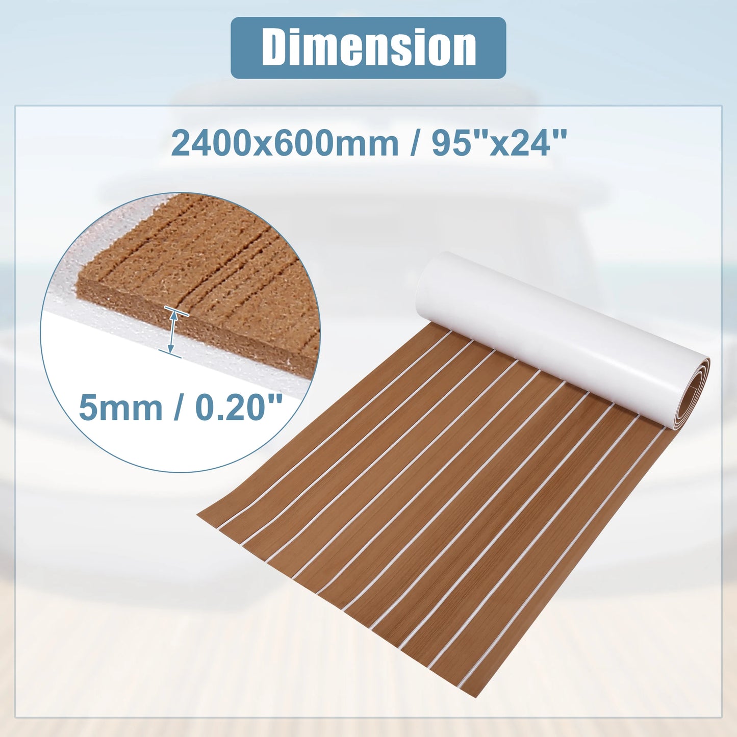 Uxcell EVA Foam Boat Flooring – Teak Foam Decking Marine Yacht Deck Mats (Multiple Sizes)
