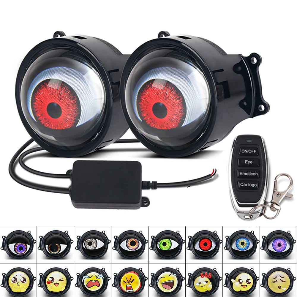 Dynamic LED Car Headlights - Devil Eye Eagle Eye Styling Lights for Car Decoration & Custom Accessories