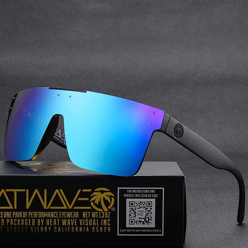 NEW Luxury Brand Mirrored Polarized Sunglasses — Men’s Sport Goggles with UV400 Protection & Case