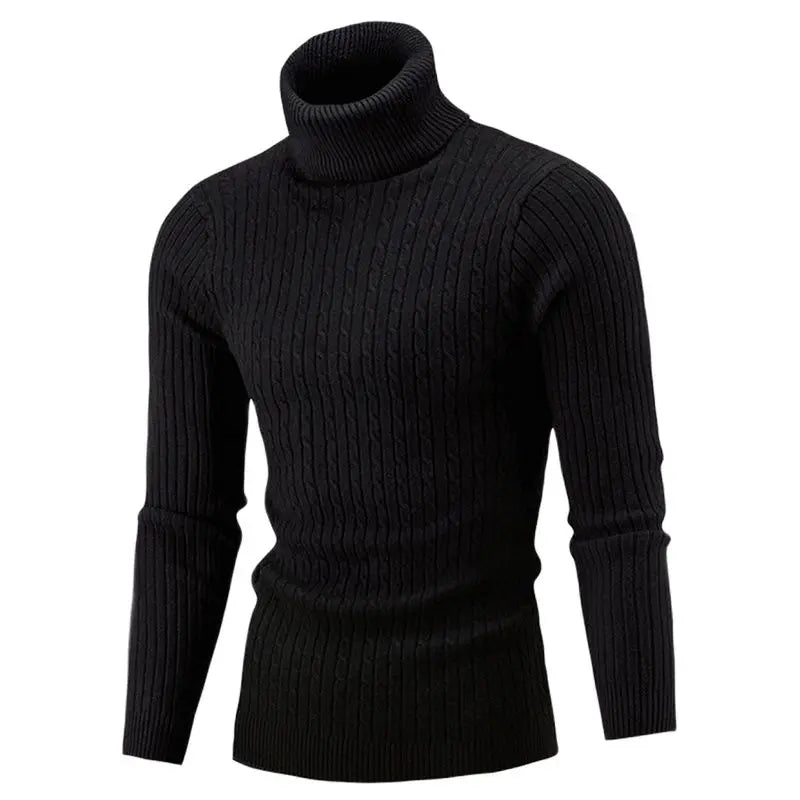 Autumn Winter Men's Turtleneck Sweater - Slim Fit Knitted Rollneck Pullover, Warm and Casual Jumper for Men